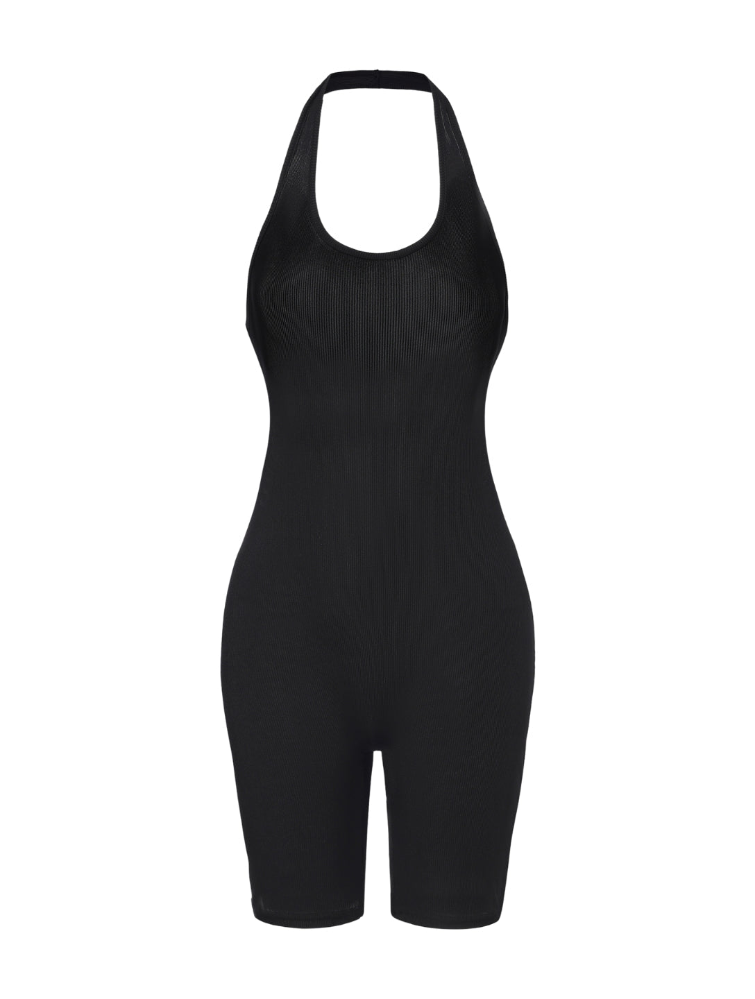 Karolin | Gerippter Body mit Neckholder und tiefem Rückenausschnitt