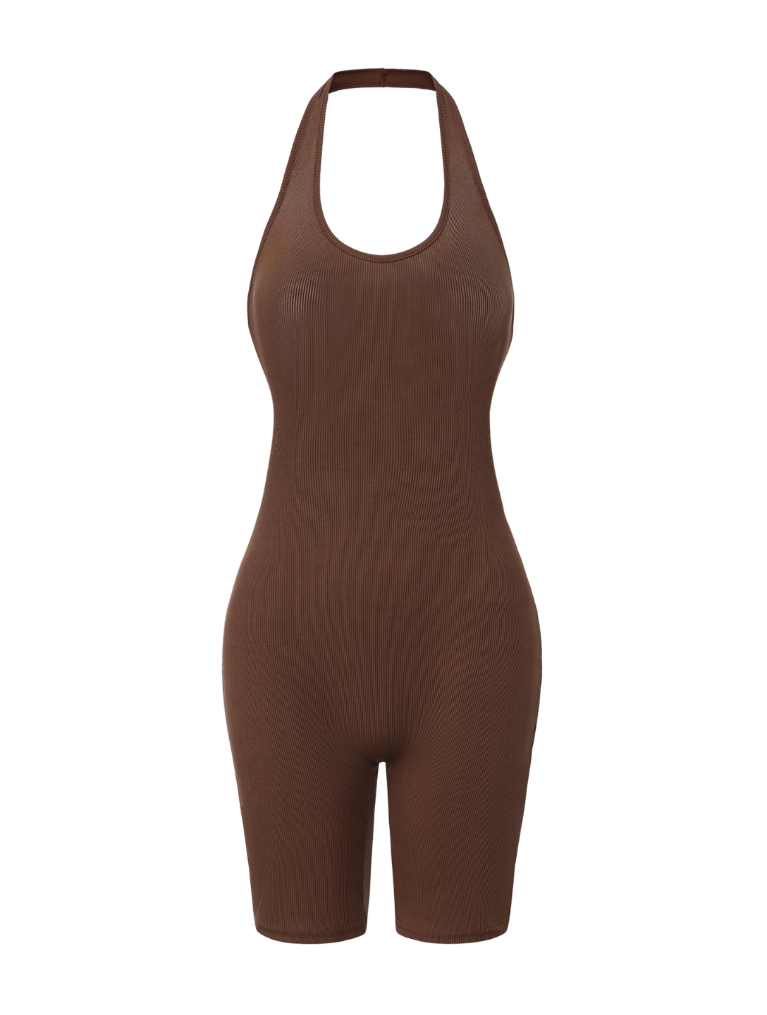 Karolin | Gerippter Body mit Neckholder und tiefem Rückenausschnitt