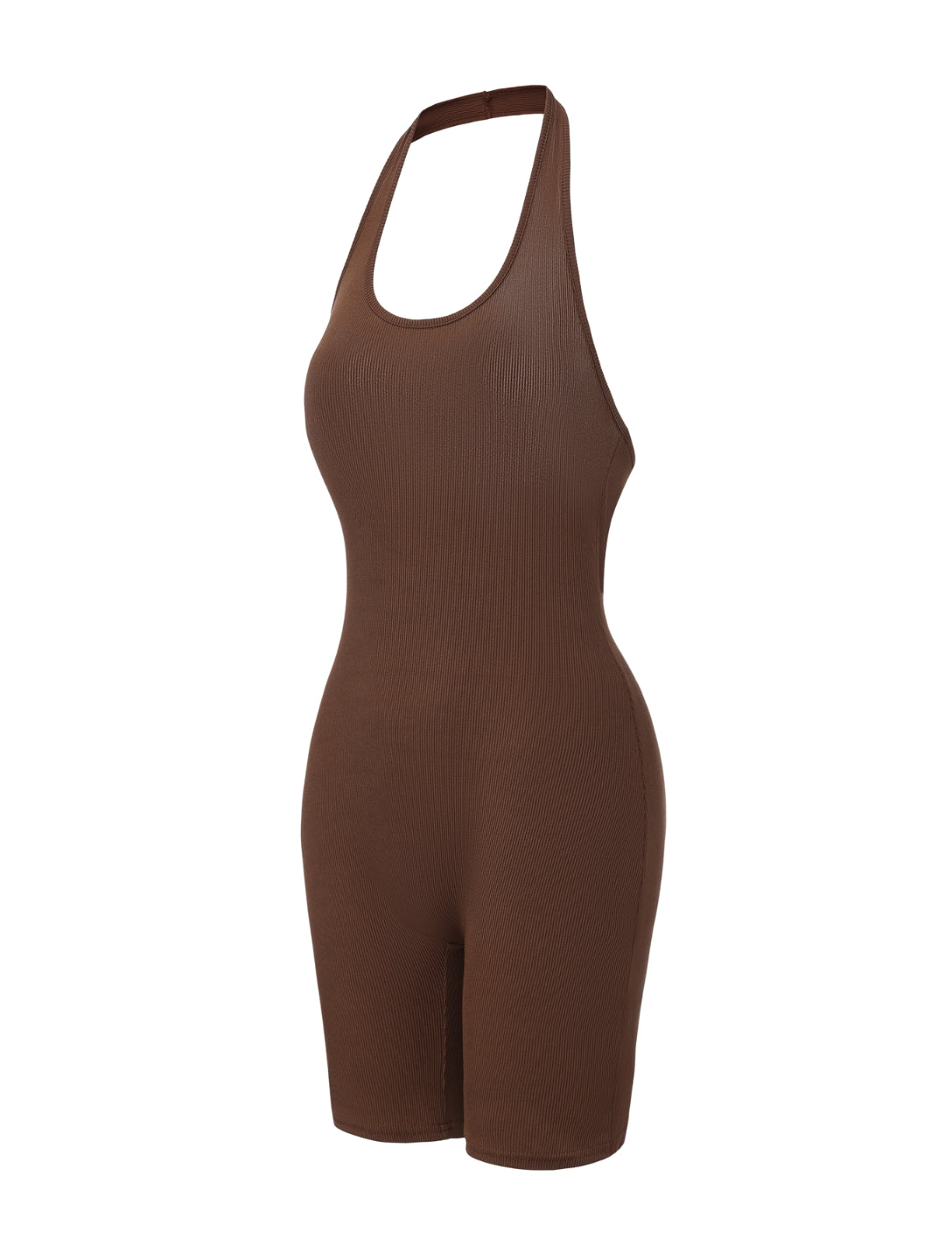 Karolin | Gerippter Body mit Neckholder und tiefem Rückenausschnitt