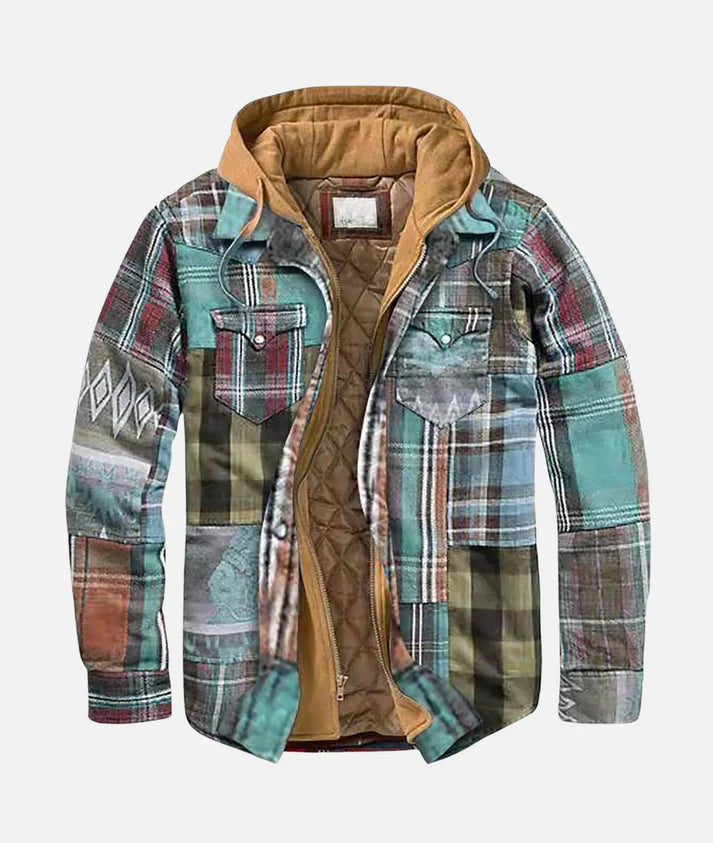 Reveur - Karierte Jacke mit Kapuze