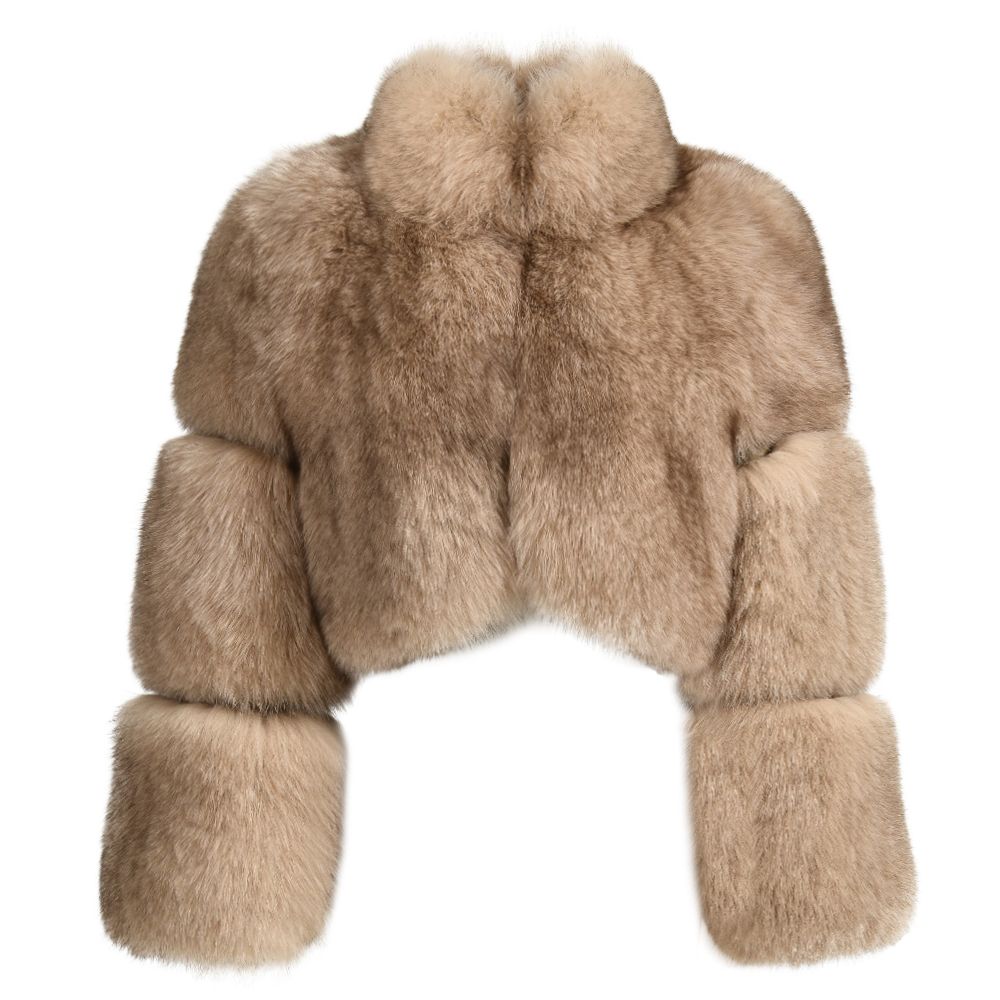Straight Rows Cropped Collar Coat