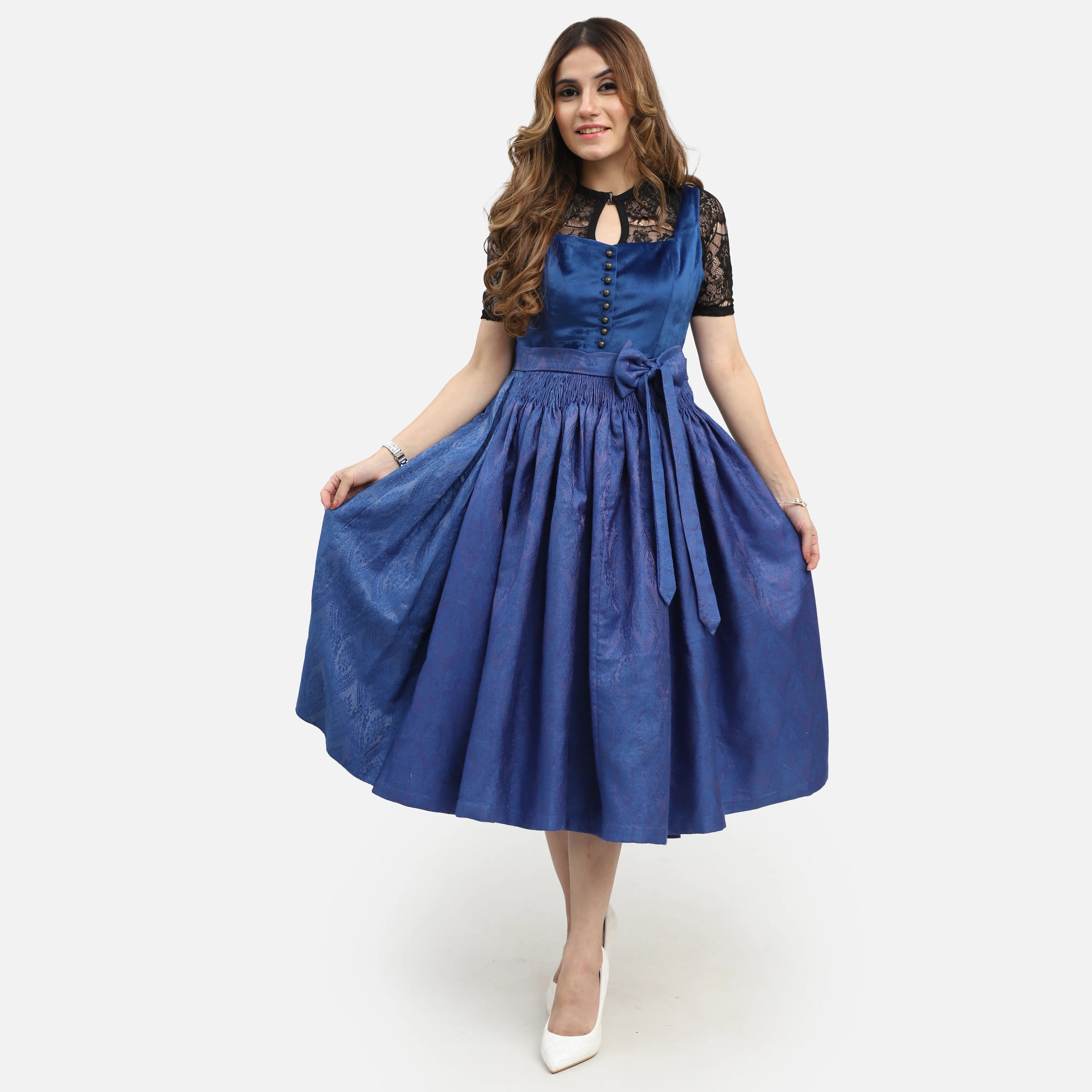 Nicole | Deutsches Dirndl Kleid in Indigoblau