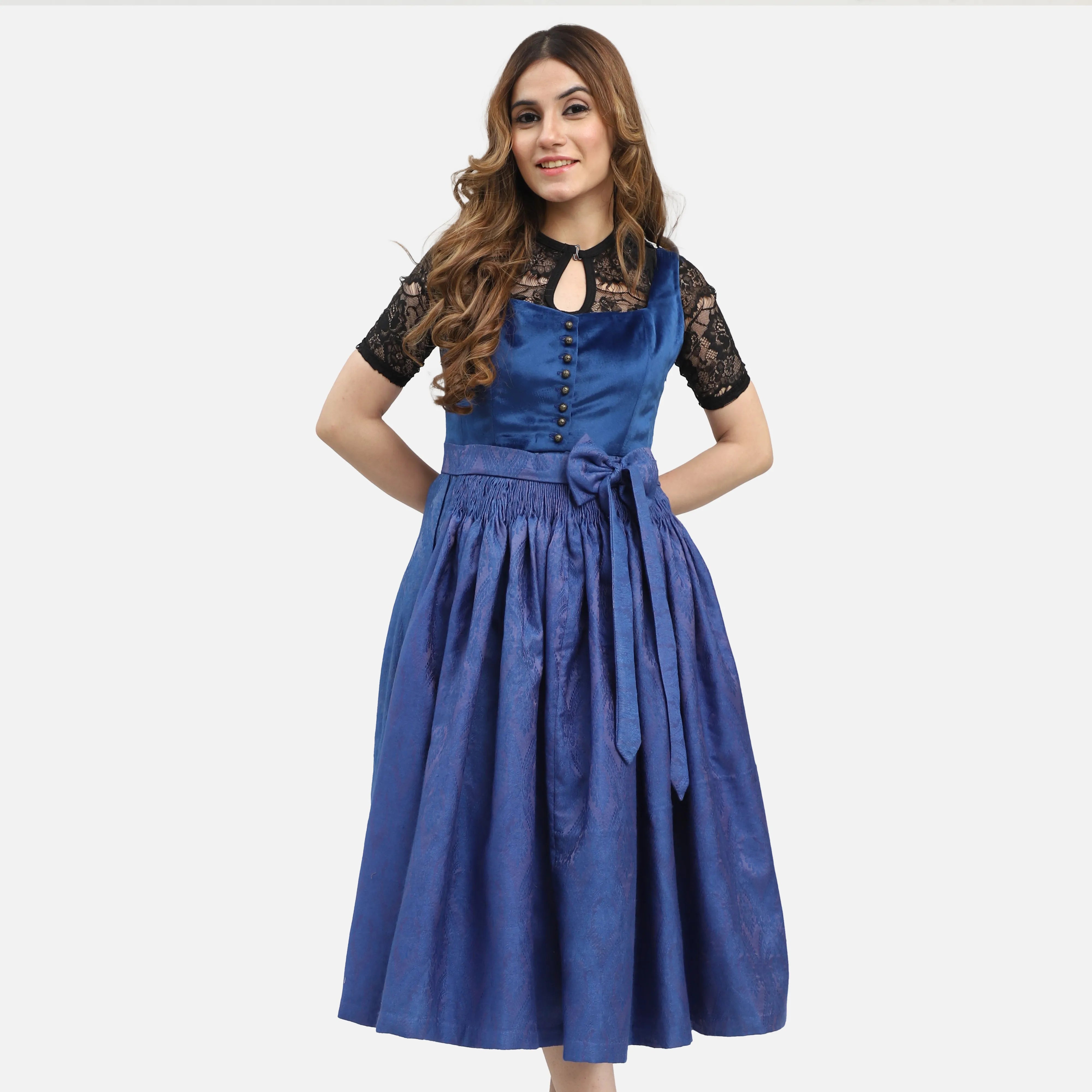 Nicole | Deutsches Dirndl Kleid in Indigoblau
