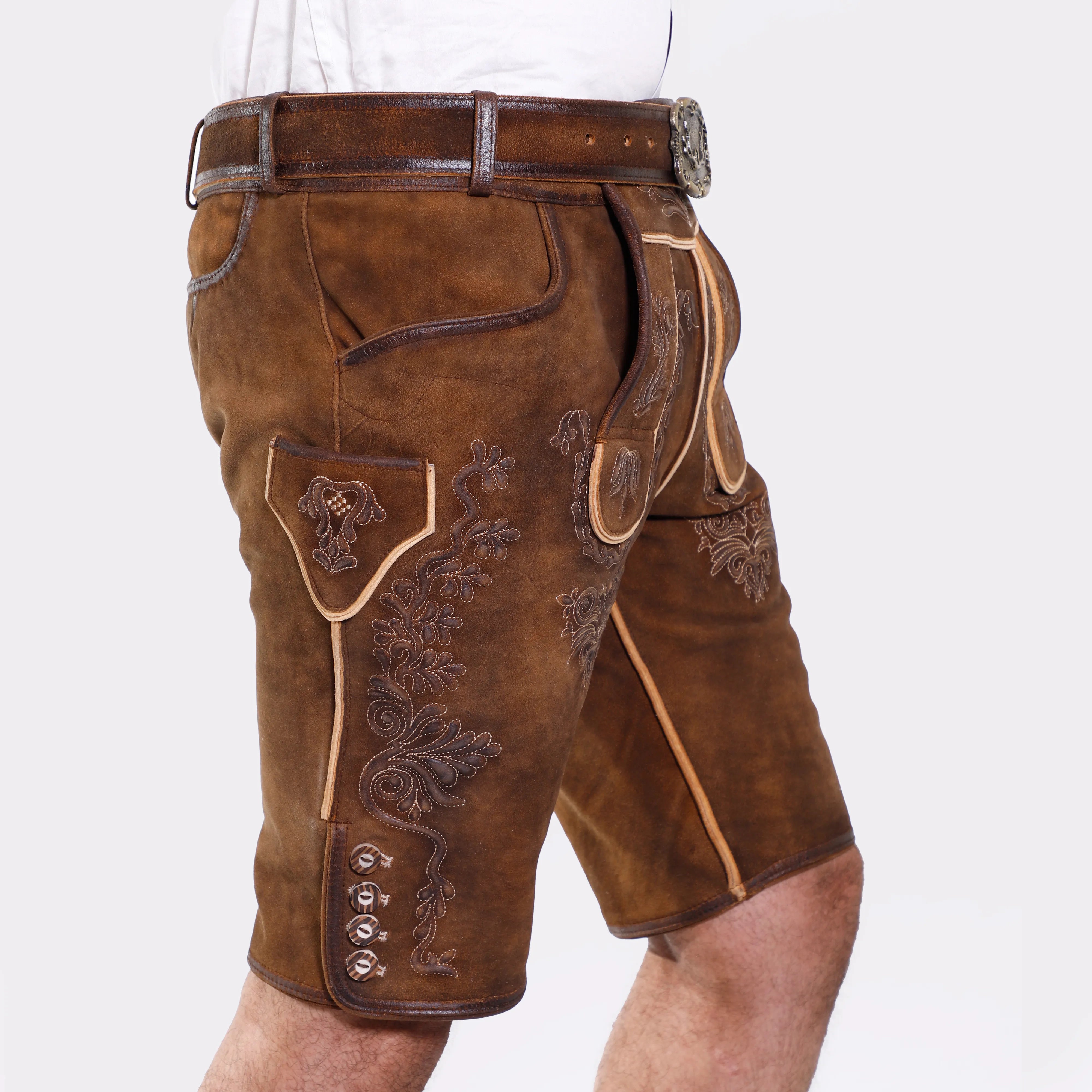 Swen | Starke braune Hose aus echtem Leder