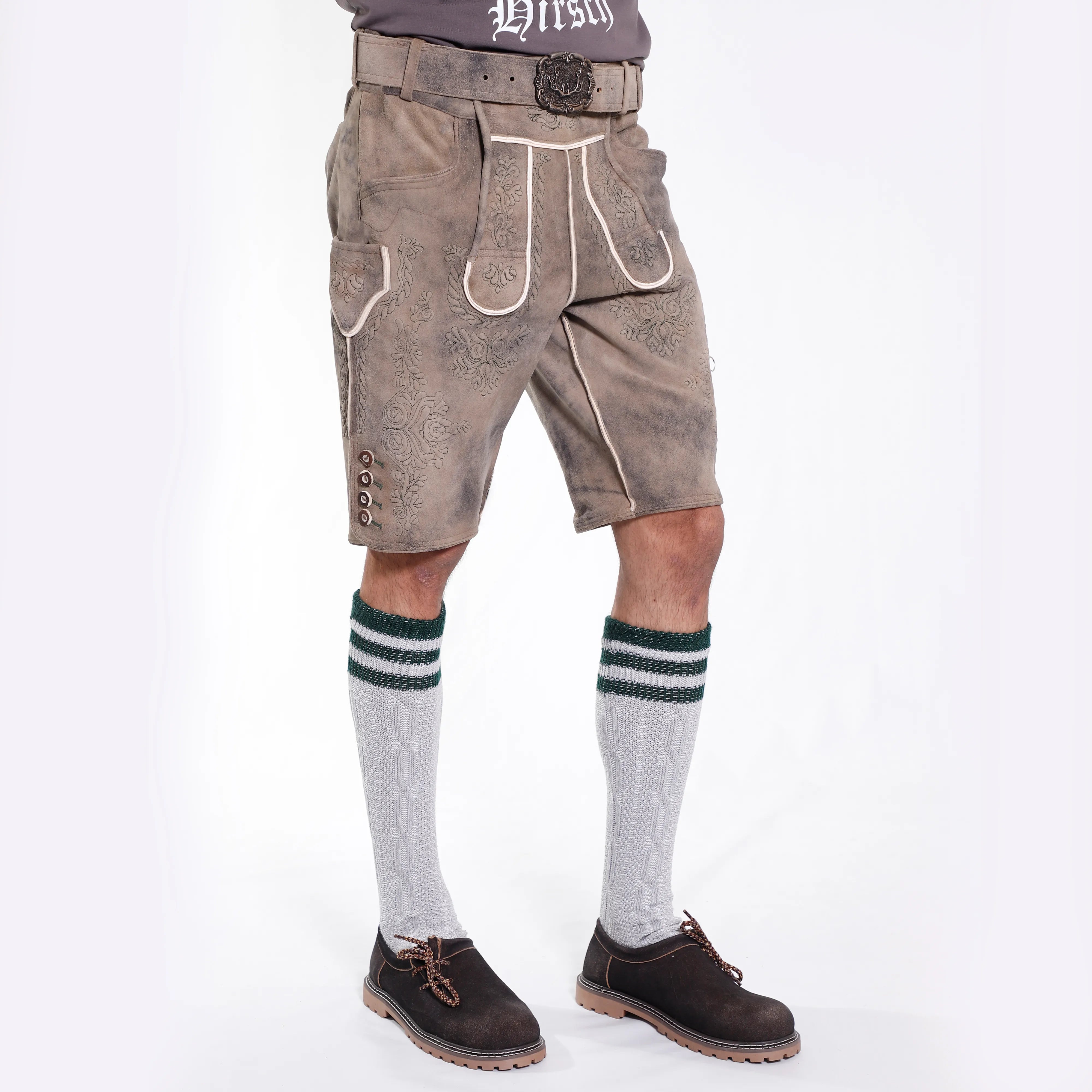 Dieter | Rauchgraue Lederhose mit doppeltem Farbverlauf