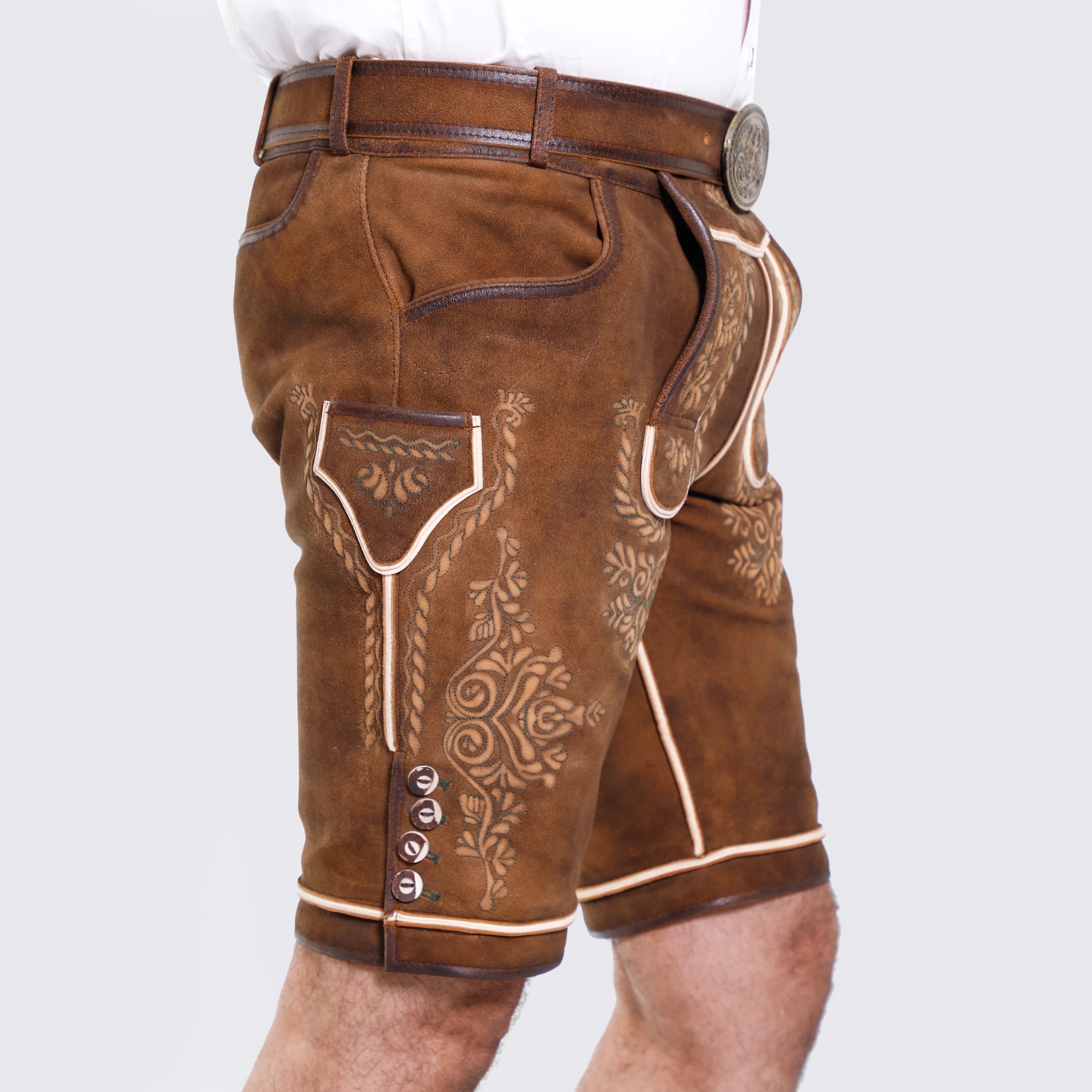 Ralf | Rustikale braune Herrenhose aus traditionellem Leder