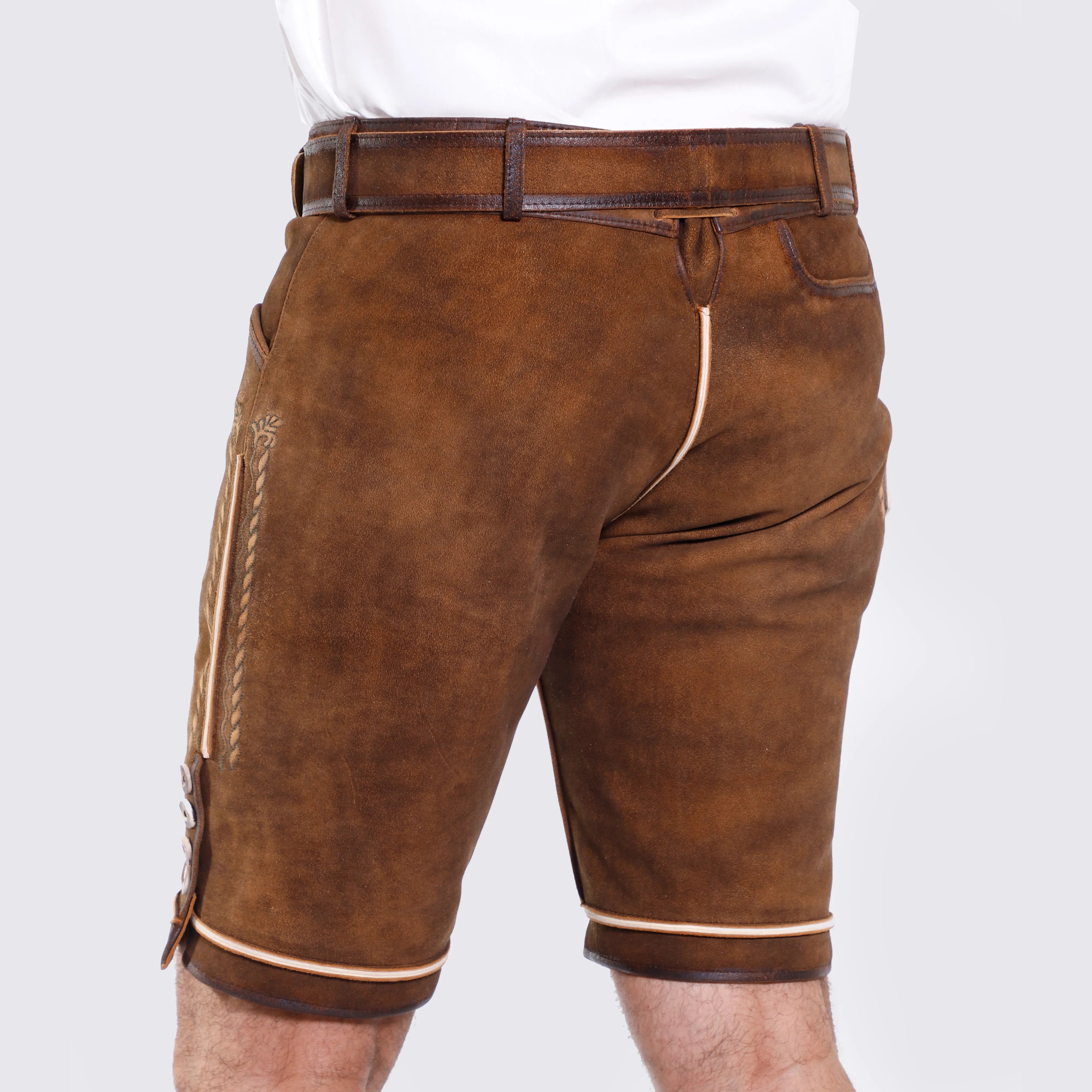 Ralf | Rustikale braune Herrenhose aus traditionellem Leder