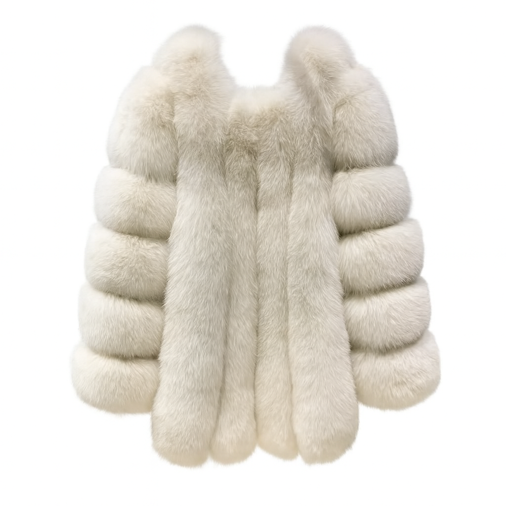 Straight Rows Long Coat - Ivory