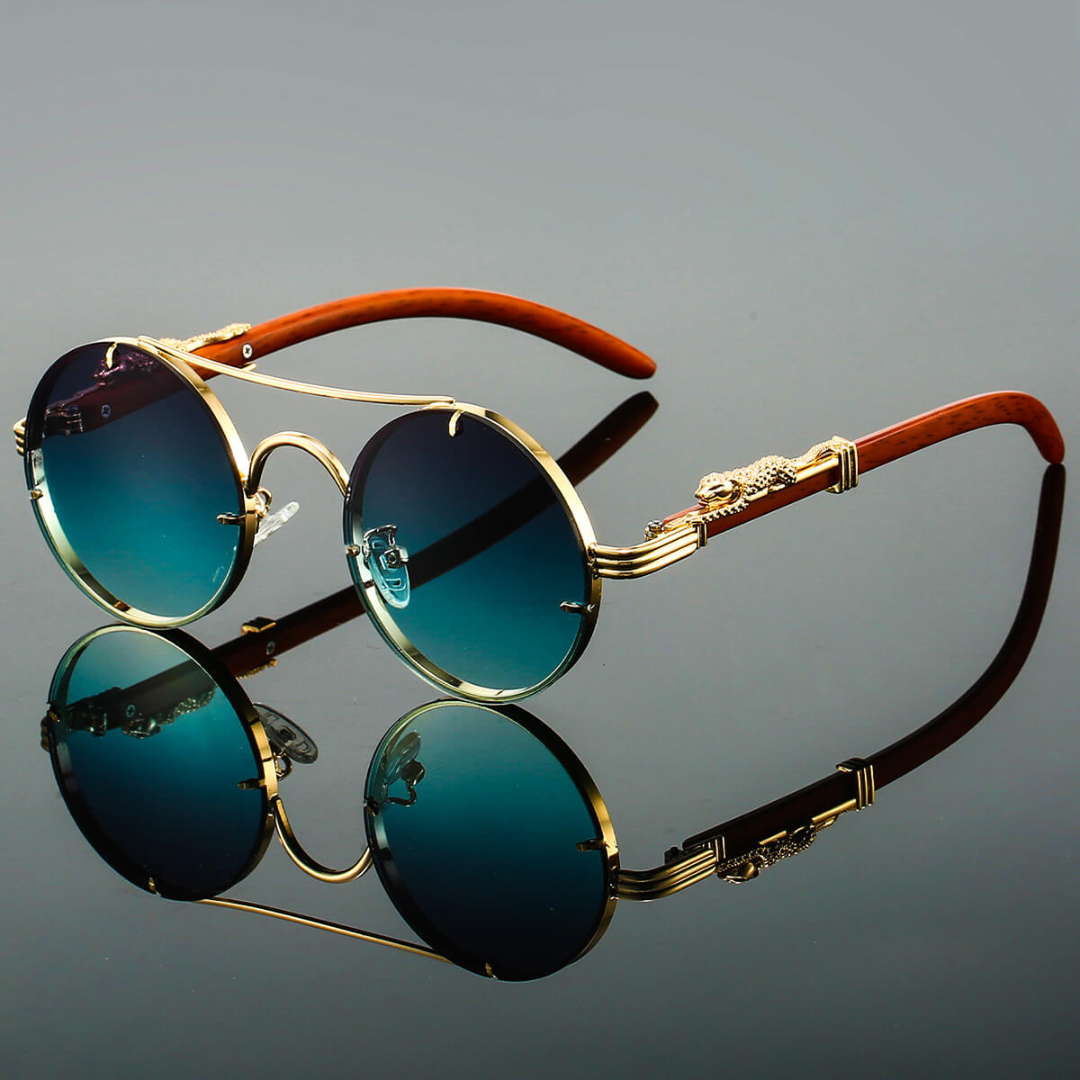 Rolf | Ovale Retro Sonnenbrille aus Metall