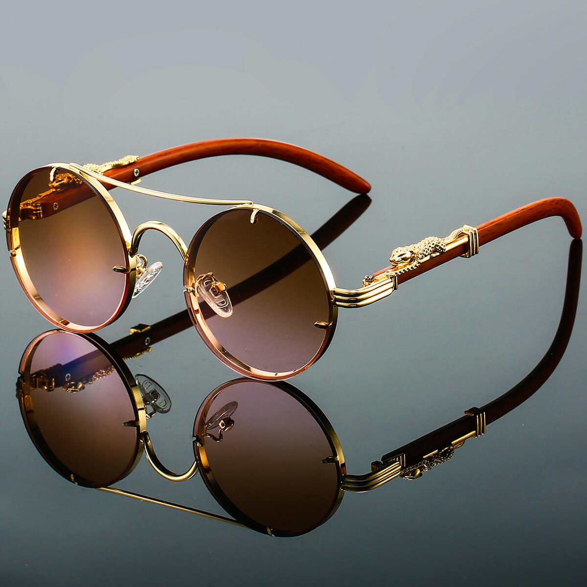 Rolf | Ovale Retro Sonnenbrille aus Metall