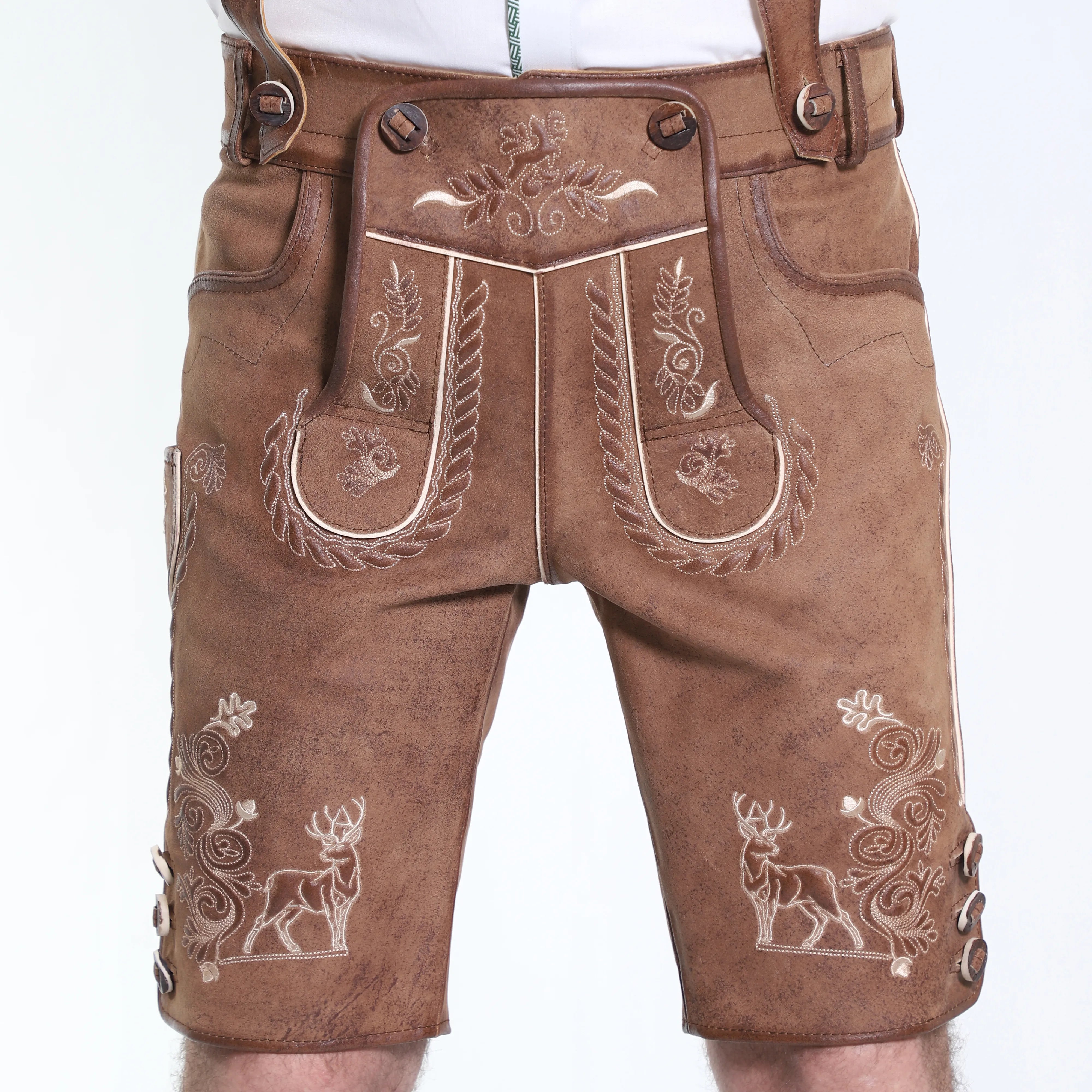 Alexander  | Rustikale deutsche Wildlederhose in Braun