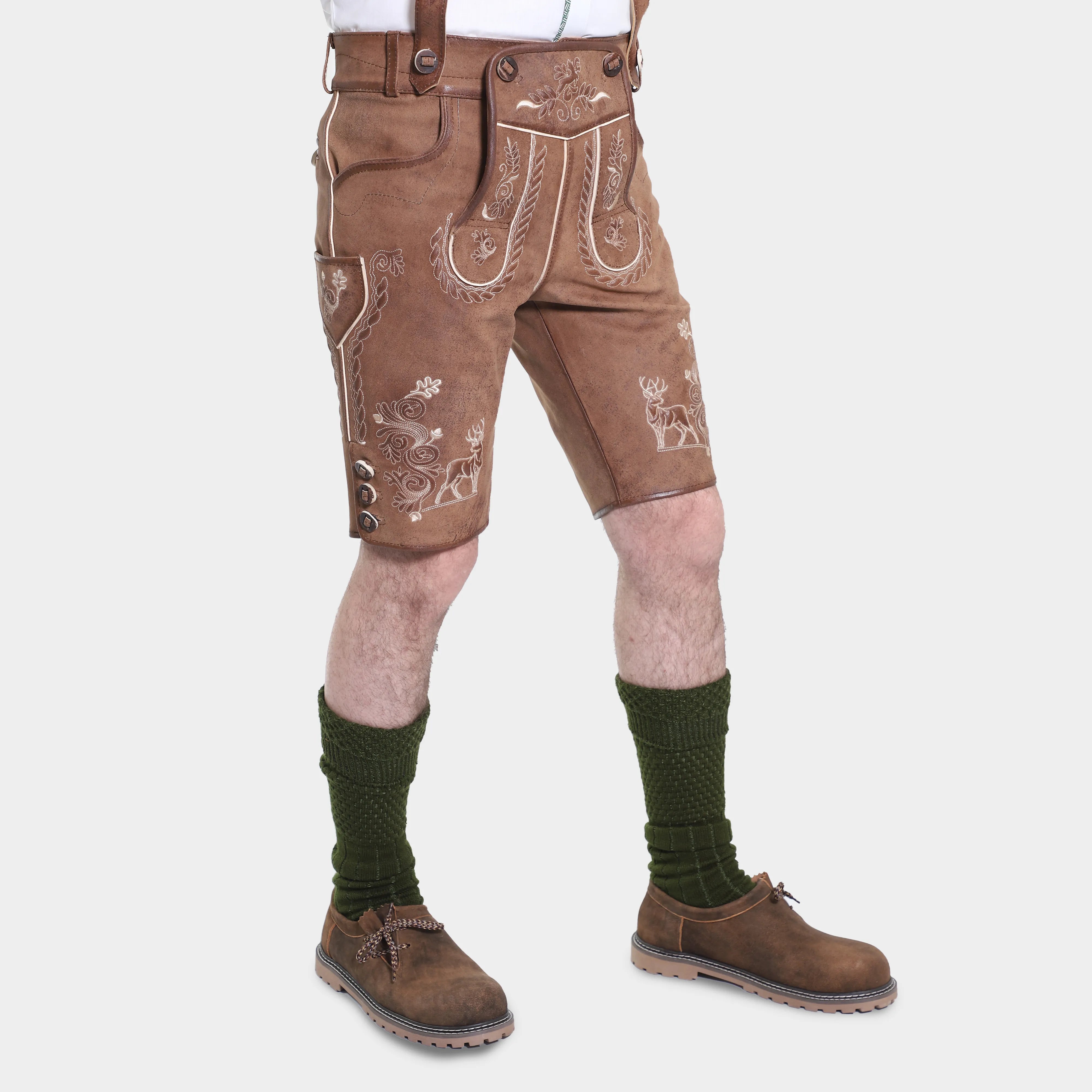 Alexander  | Rustikale deutsche Wildlederhose in Braun