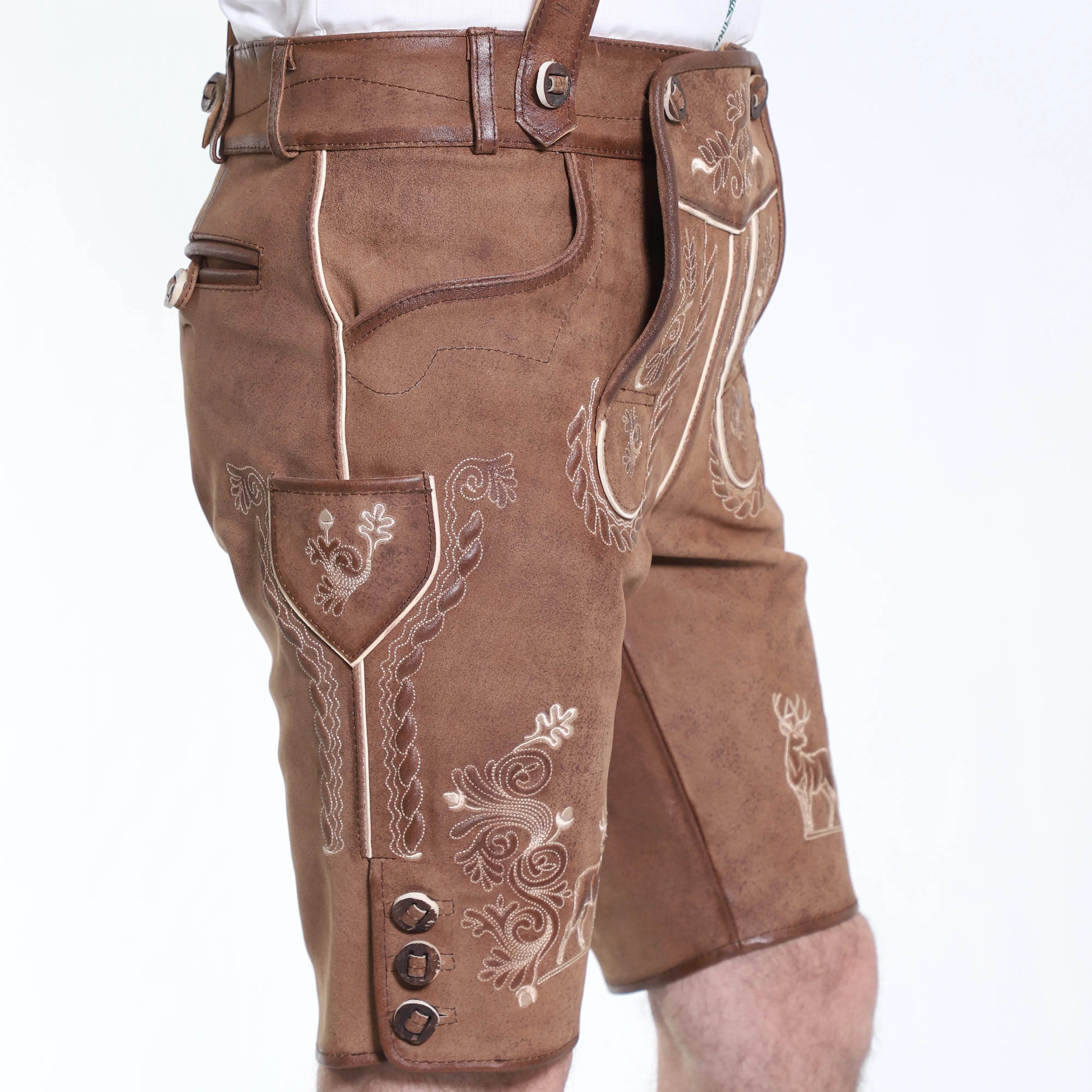 Alexander  | Rustikale deutsche Wildlederhose in Braun