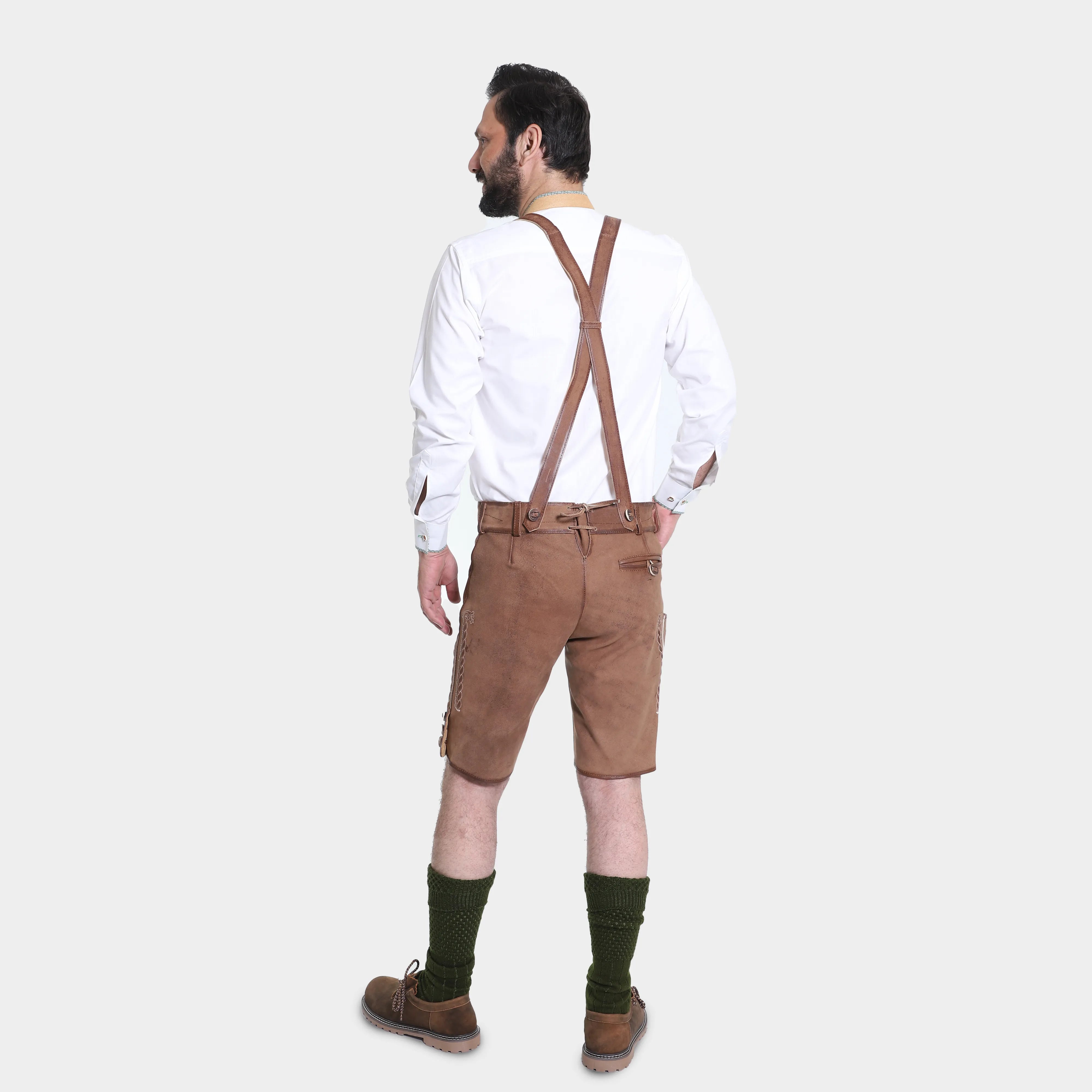 Alexander  | Rustikale deutsche Wildlederhose in Braun