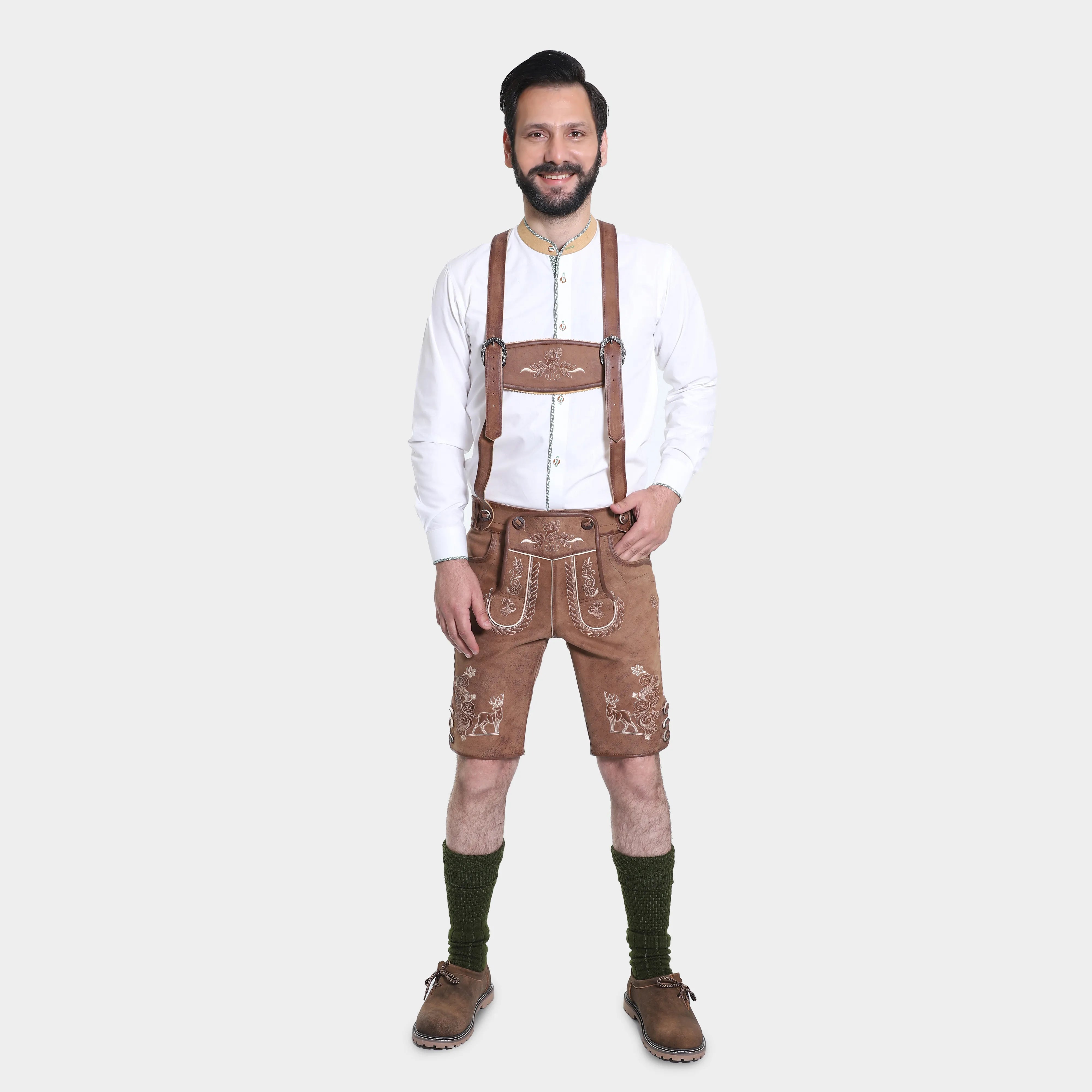 Alexander  | Rustikale deutsche Wildlederhose in Braun