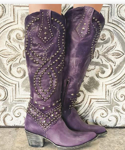 Alisha - Vintage-Stiefel mit hohem Schaft