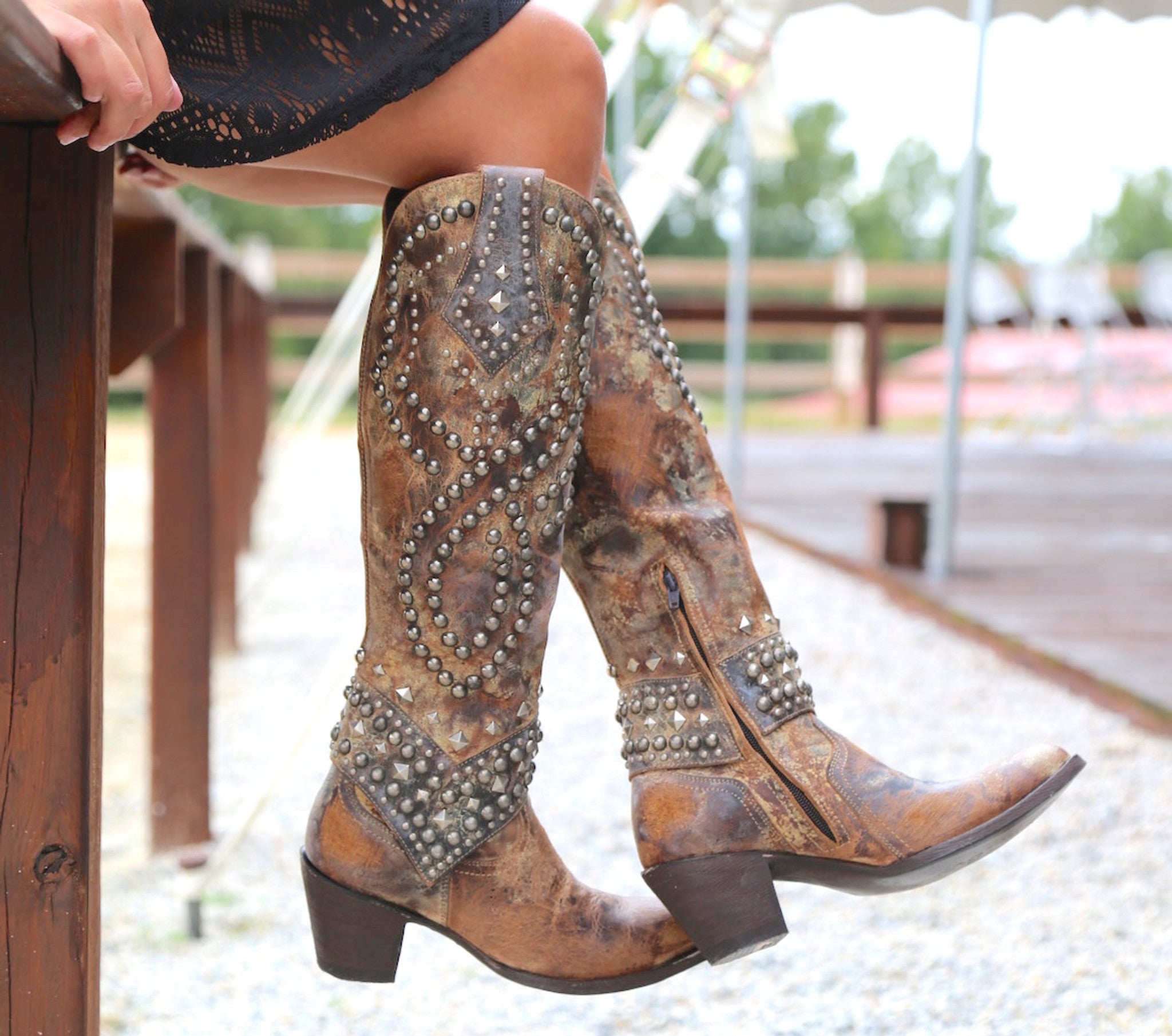 Alisha - Vintage-Stiefel mit hohem Schaft