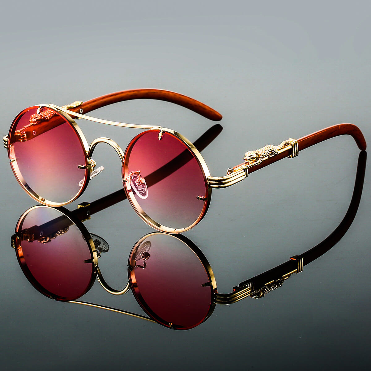 Rolf | Ovale Retro Sonnenbrille aus Metall