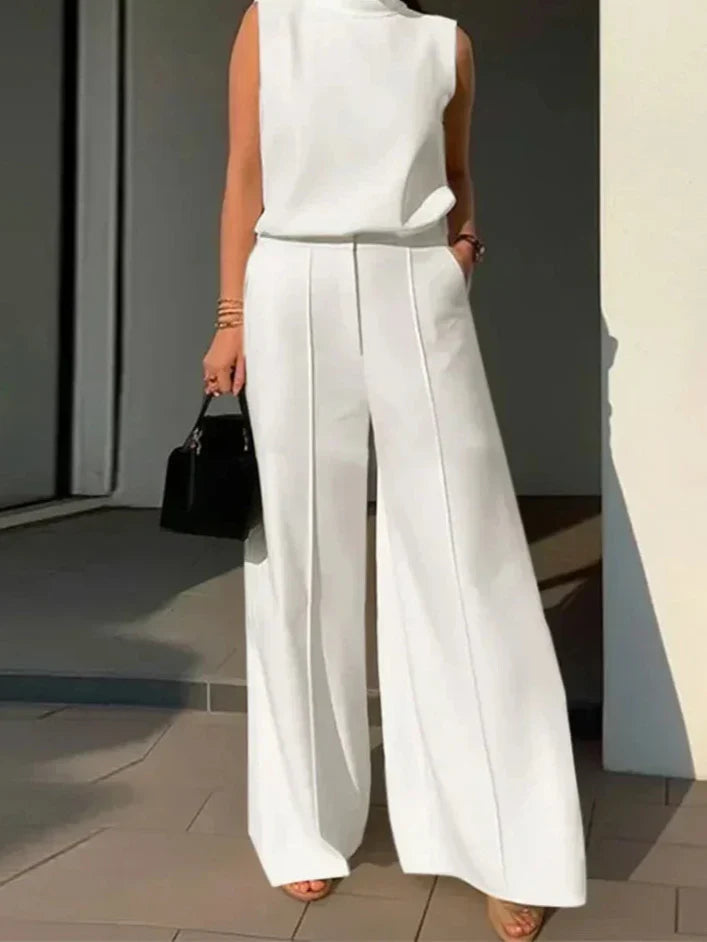Frieda | Set Ärmelloses Oberteil mit Weitbeinigen Hosen