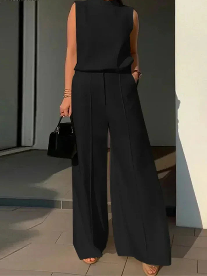 Frieda | Set Ärmelloses Oberteil mit Weitbeinigen Hosen