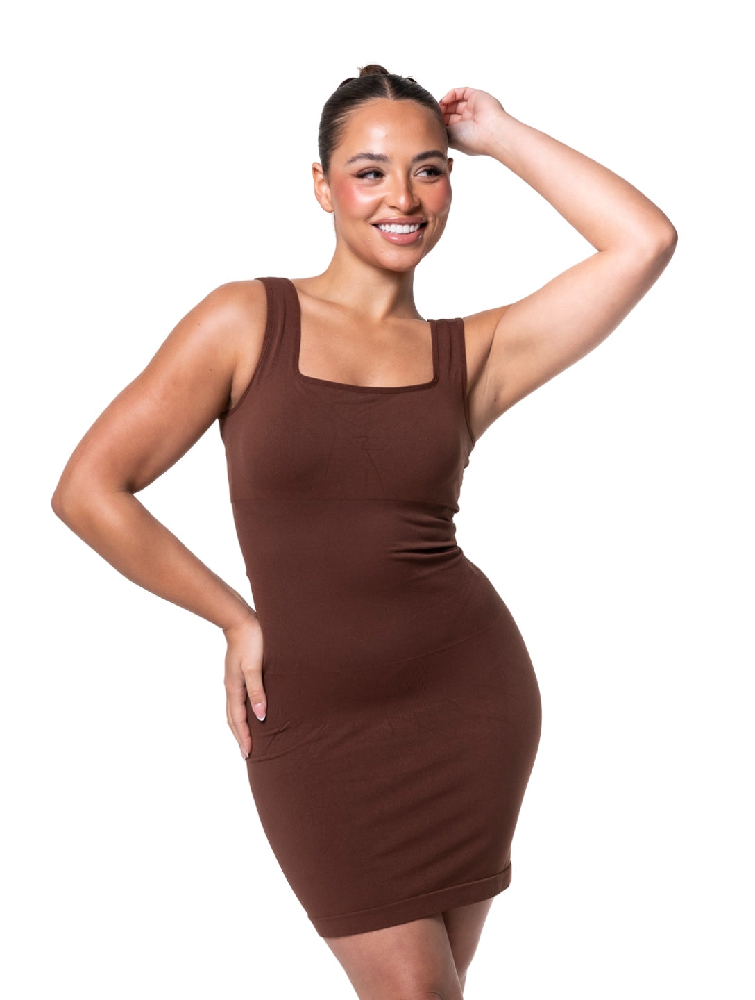 Brigitte | Nahtloses Shapewear-Minikleid mit quadratischem Ausschnitt