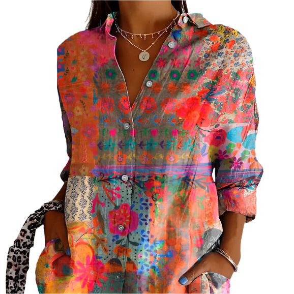 Madison | Floral Elegance bluse Langarmhemd