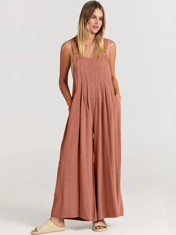 Variant image for Eleganza | Festlicher Jumpsuit Damen aus Leinen mit Blütenstickerei-81