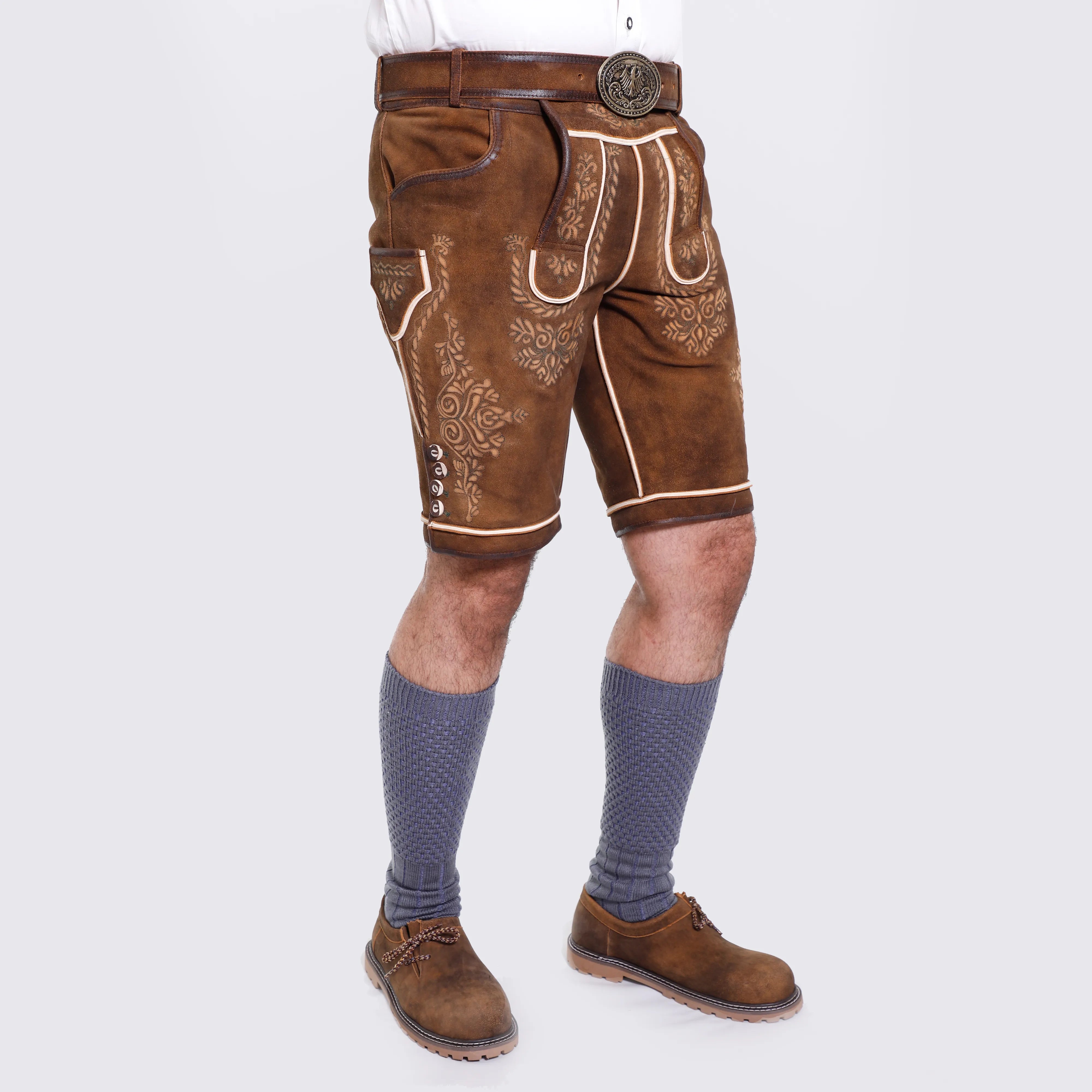 Ralf | Rustikale braune Herrenhose aus traditionellem Leder