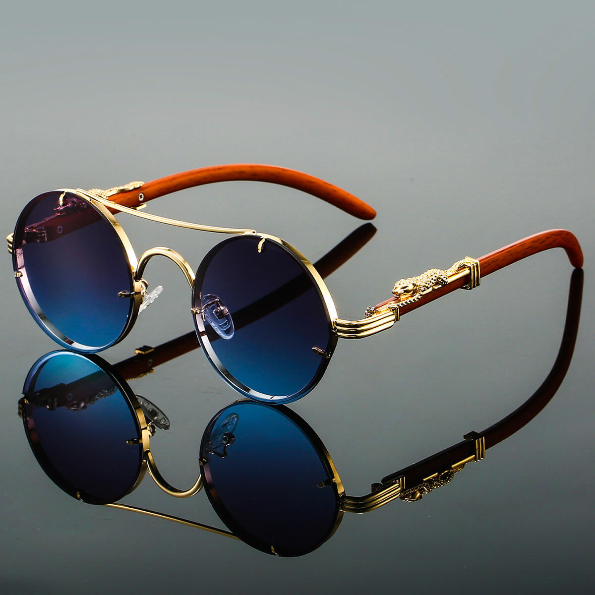 Rolf | Ovale Retro Sonnenbrille aus Metall