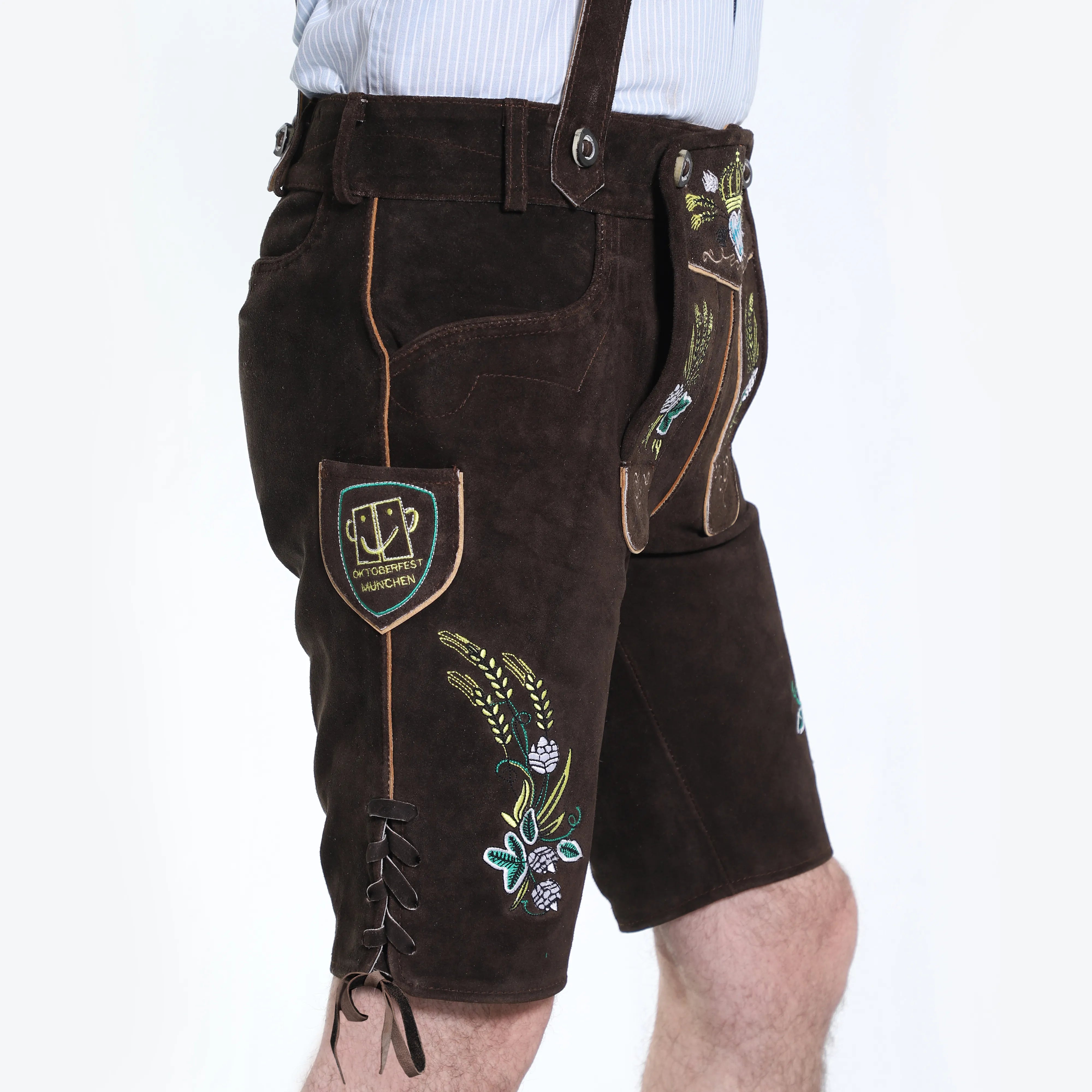 Daniel | Dunkelbraune authentische deutsche Lederhose