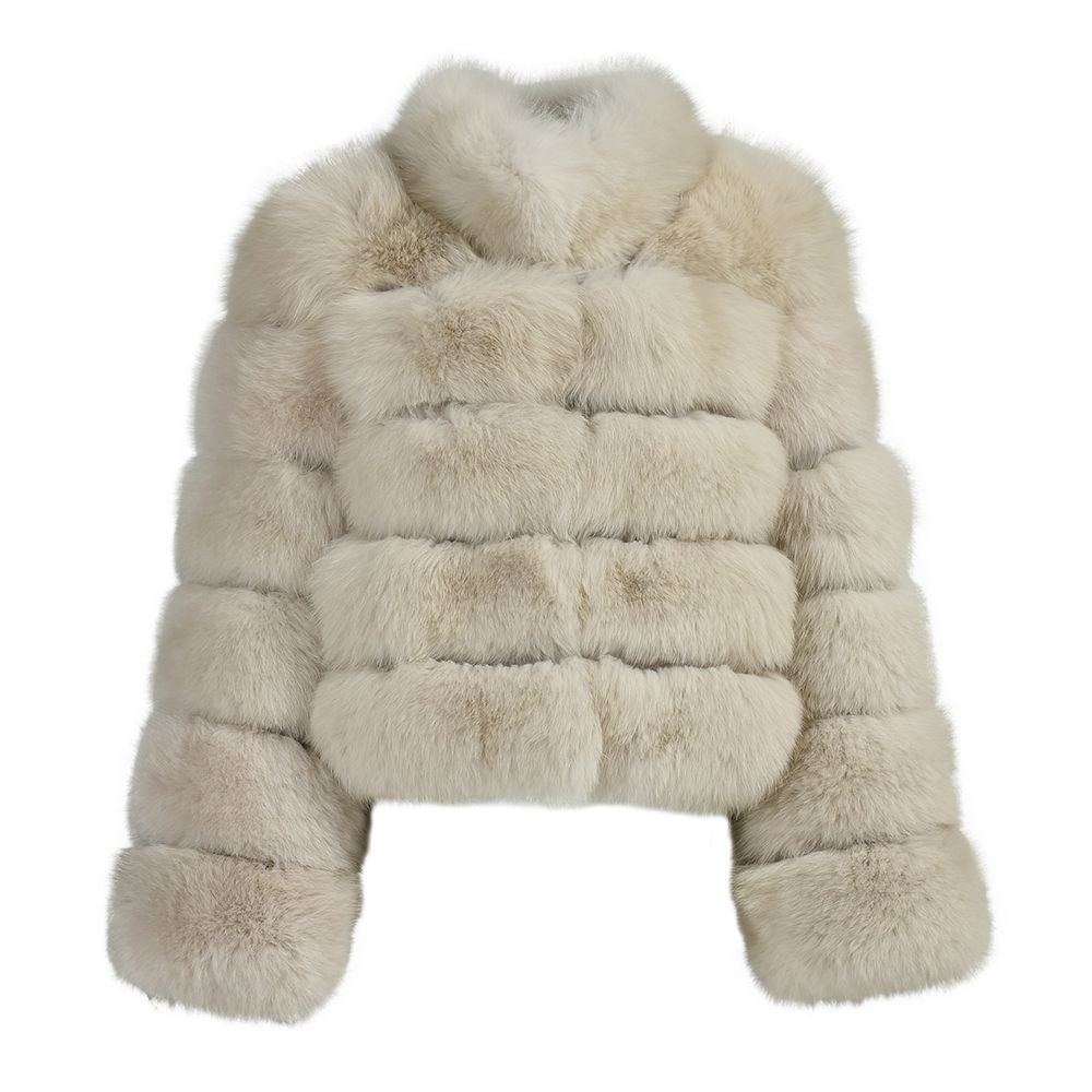 grey fur coat 